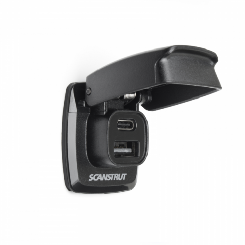Scanstrut SC-USB-F1 Flip Pro Dual USB-A & USB-C Charging Socket ??“ 12V/24V Marine & RV Waterproof Charger