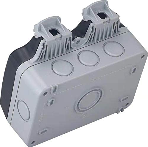 Electrical Double Weatherproof Outdoor Switched Power Socket, IP66 Rated, 13 Amp WPS213 Grey