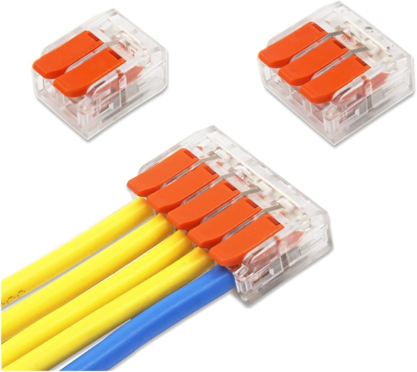 CLEARANCE - G-Pros 6mm lever connectors, 40A, 450 V, clear shell, with test port