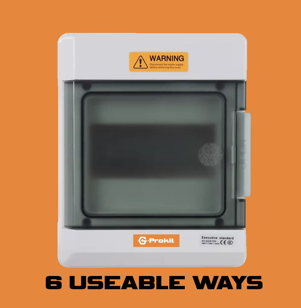 *CLEARANCE* - PLASTIC IP65 ENCLOSURE 6 USEABLE WAYS