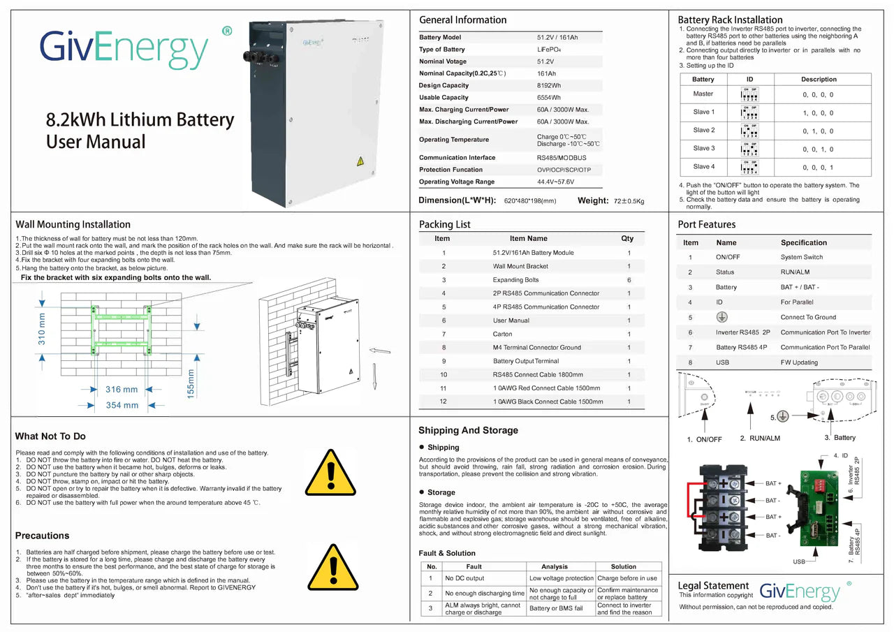 BUNDLE DEAL - GivEnergy 8.2kWh Battery, 3.6kW/5kW Hybrid Gen3 Inverter, Meter and P2P Cable