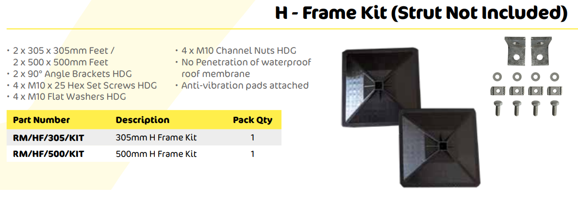 | 305MM | 500MM | H FRAME KIT