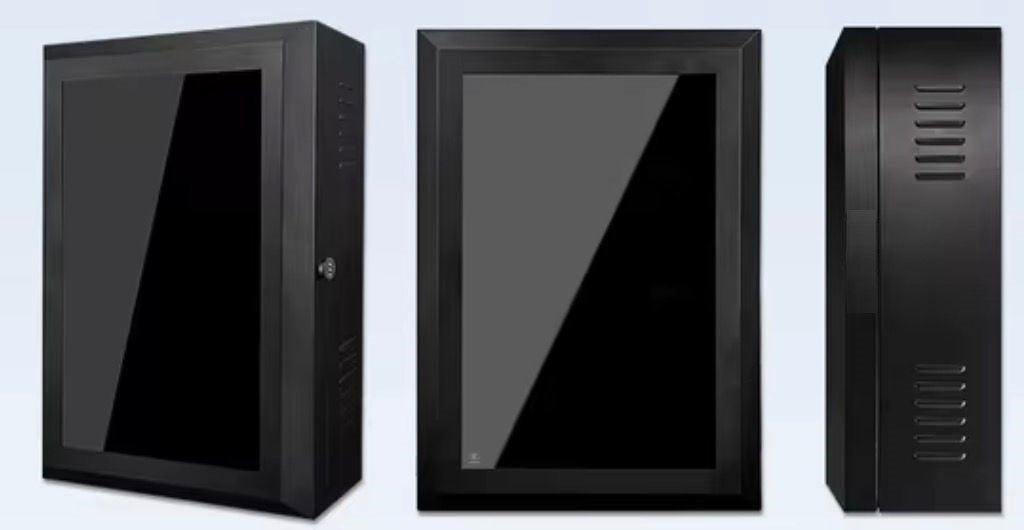 Modubox TM - Black Vented Glass-fronted Enclosure for Solar Power Systems