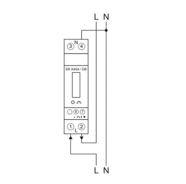 Eastron SDM120DB-MID Backlit Single Phase, 1U DIN-Rail Mounted kWh Meter with 45A-Rated Capability - Pulse Output 1 1000imp/kWh - 18/1P Module