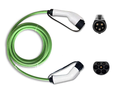 Type 1 EV Charging Cable | 16amp 3.6kW | Green or Black | 5 metres | Single Phase