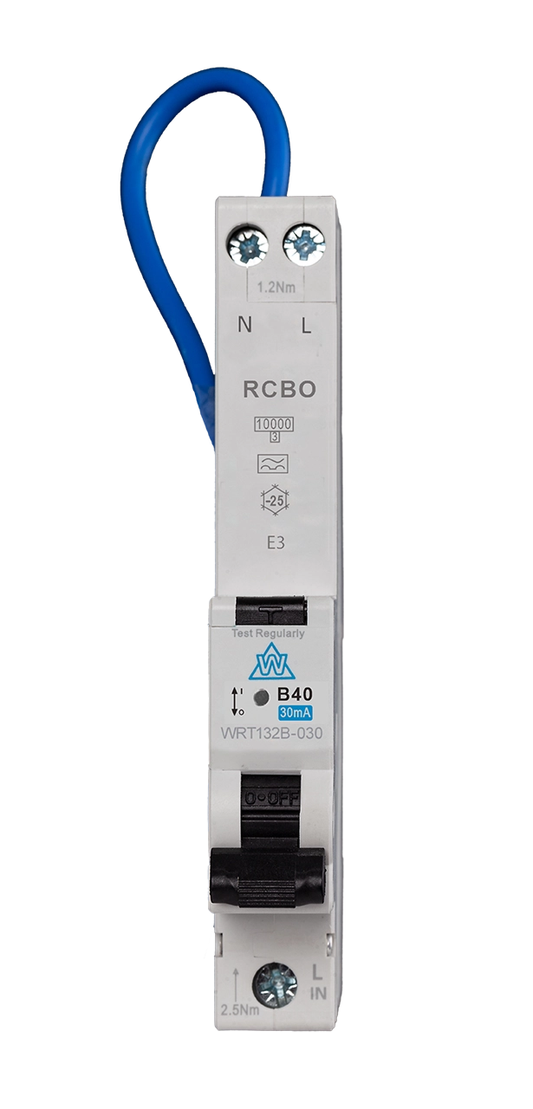 WCED 1 Pole A-Type Bi-Directional RCBO 10kA - B / C Curve - 6-50A Options - - WRT1