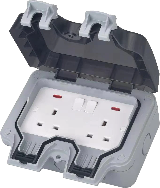 IP66 13A DOUBLE GANG WEATHERPROOF SOCKET