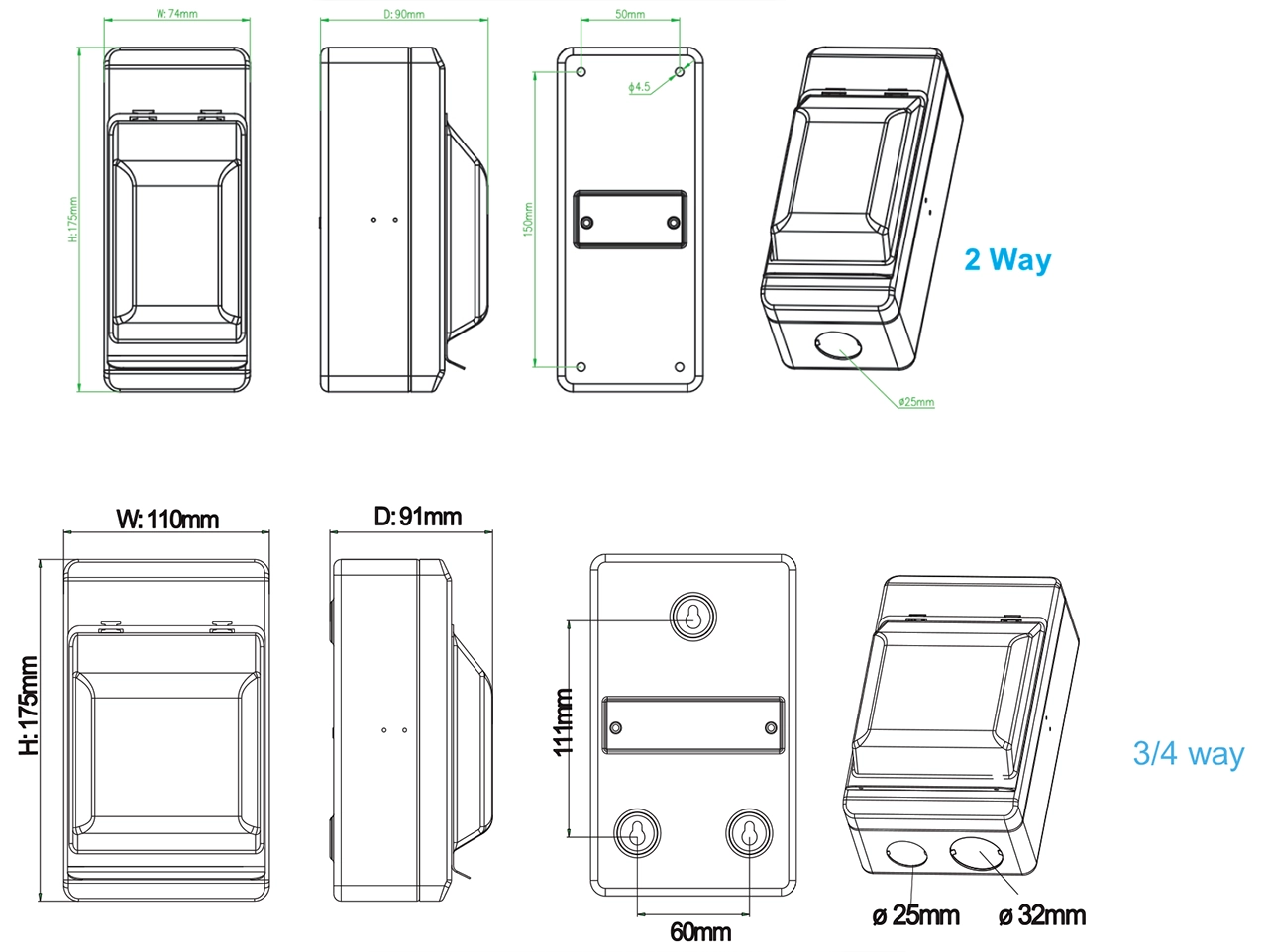 IP40 Mini Metal Consumer Units