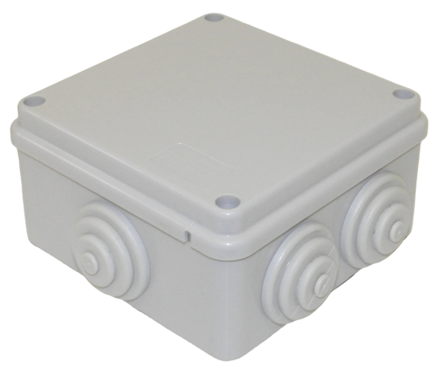 Pack of 10 - 100mm X 100mm X 50mm Square Grey Junction box with knockouts IP55 (Copy)