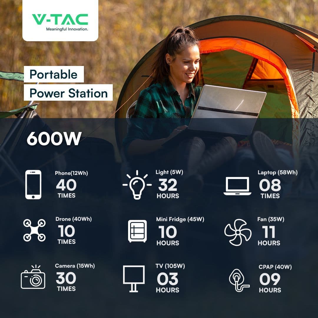600W PORTABLE POWER STATION 26.2Ah/21.6V WITH UK PLUG VT-606N