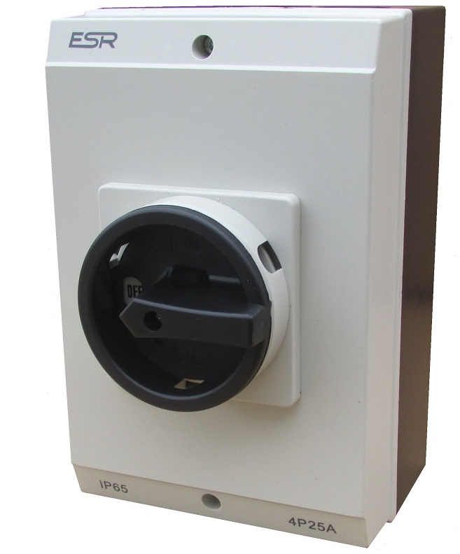 ESR DC Large Isolator 25a 4 Pole 1000v DC IP65 – E254PDC/L