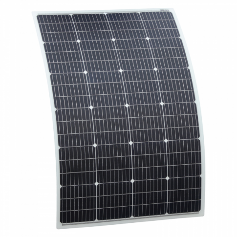 150W semi-flexible fibreglass solar panel with a round rear junction box and 3m cable, with durable ETFE coating