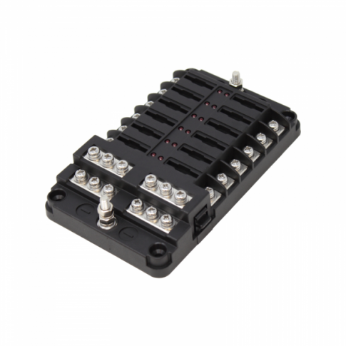 12 way fuse box with 24 blade fuses – Solar Trade Supply