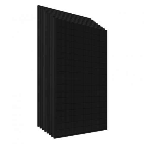 Pallet of 5 x 430W Sharp NU-JC430B Full Black Monocrystalline Solar panels with high-efficiency TOPCon cells
