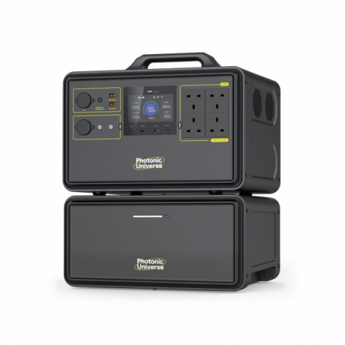 2400W 4480Wh portable power station set with an expansion battery