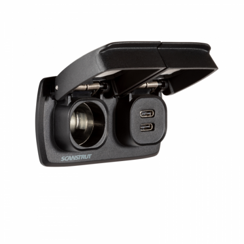 Scanstrut SC-MULTI-F1 Flip Pro Multi Dual USB-C and 12V Power Socket ??“ 12V/24V Marine & RV Waterproof Fast Charger