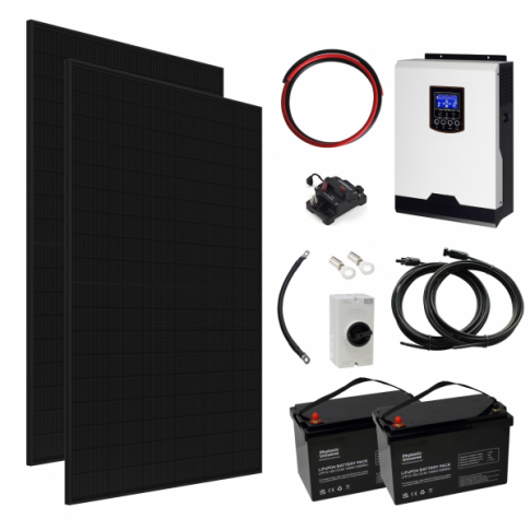 2kW Complete Off-grid Solar Power System with 2 x 430W Sharp solar pan ...