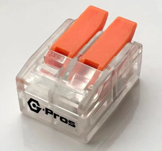 CLEARANCE - G-Pros 6mm lever connectors, 40A, 450 V, clear shell, with test port