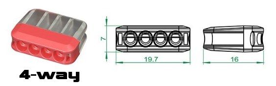CLEARANCE - MICROS - mini push-in connectors 24A, 450V, For 0.5-2.5mm² Conductors