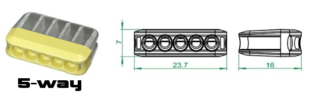 CLEARANCE - MICROS - mini push-in connectors 24A, 450V, For 0.5-2.5mm² Conductors