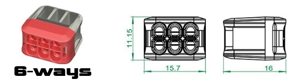 CLEARANCE - MICROS - mini push-in connectors 24A, 450V, For 0.5-2.5mm² Conductors