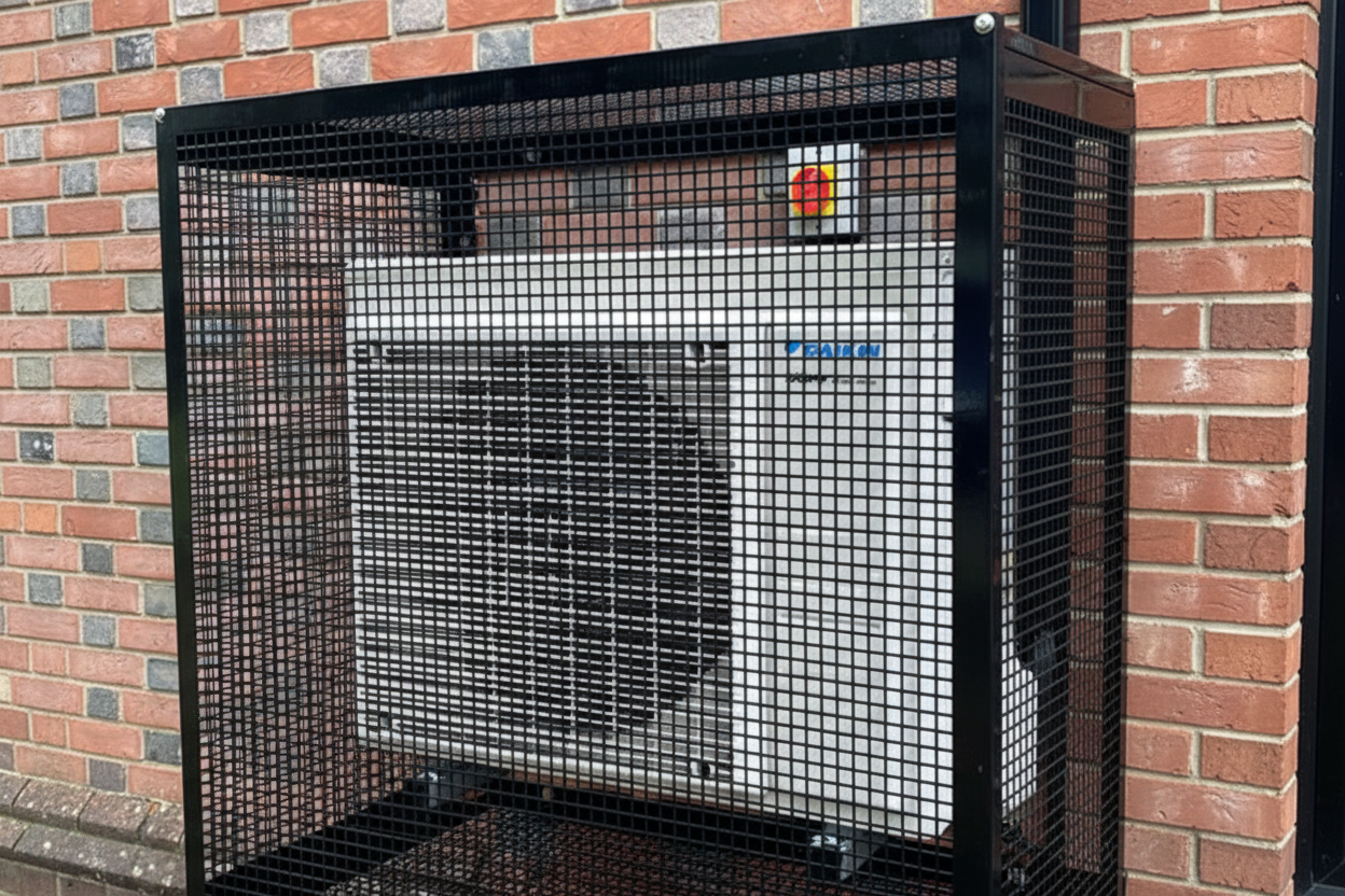 Solar Cage - Steel Mesh Guard Cage for Heat Pumps, Solar Batteries, Inverters, Air Conditioning Units