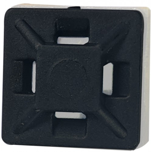 Cable Tie Mount 19mm x 19mm 2 way Black/Natural - 100 per pack