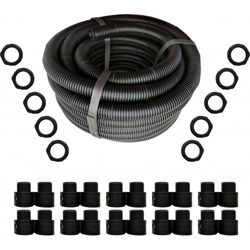 20mm x 10m PVC Contractor Packs of corrugated conduit with 10 glands **BLACK**