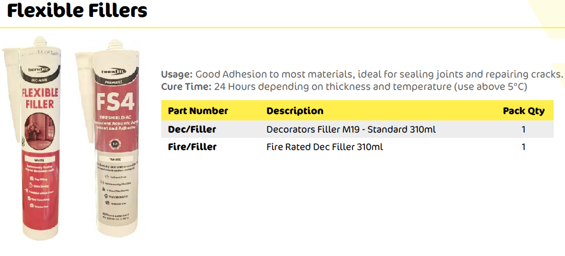 Flexible Filler - Fire Rated Dec Filler