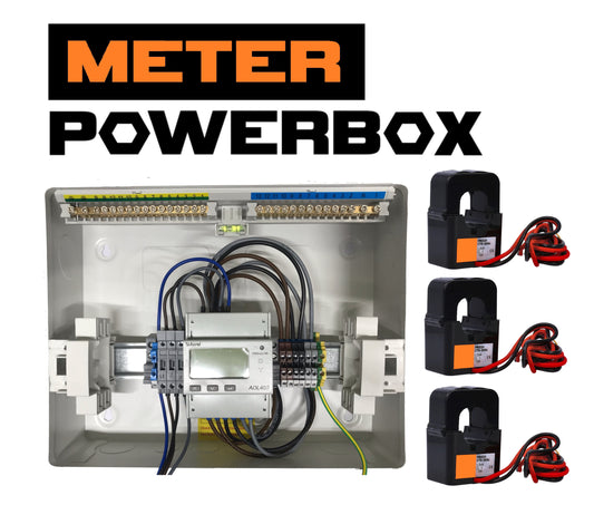 100A Three-Phase DIN Rail Metering Kit in Metal Enclosure