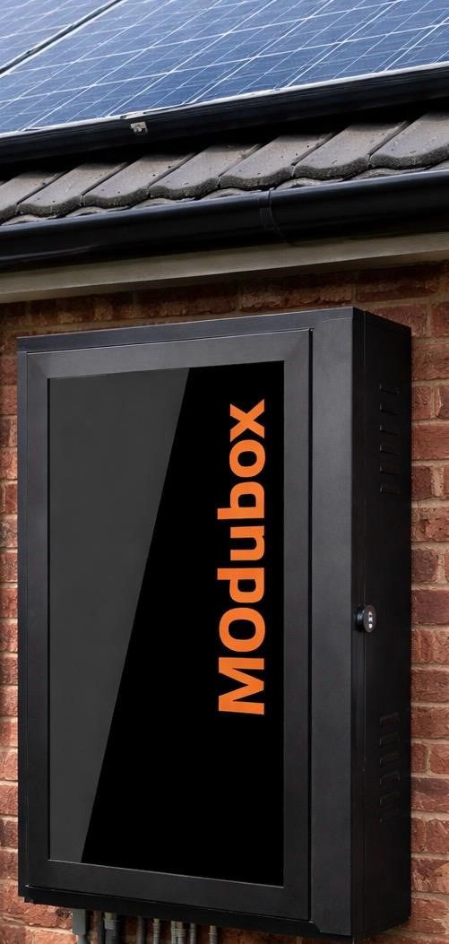 Modubox TM - Black Vented Glass-fronted Enclosure for Solar Power Systems