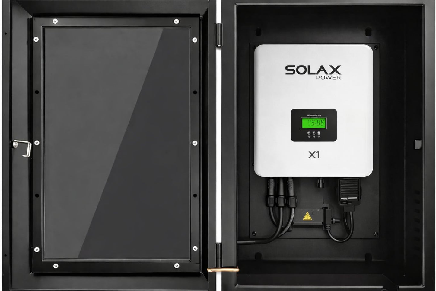 Modubox TM - Black Vented Glass-fronted Enclosure for Solar Power Systems
