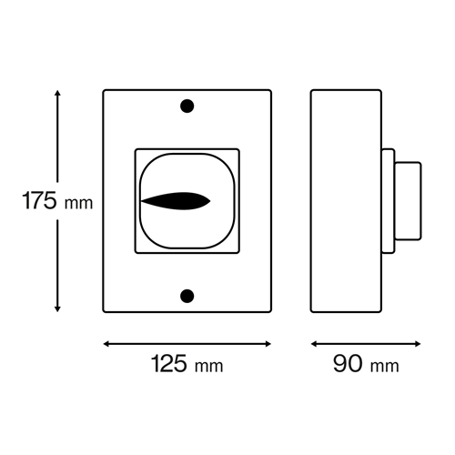 CED Axiom IP65 Rotary Isolator 40A 4-Pole 18.5KW