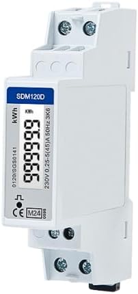 Eastron SDM120D-MID Single Phase, Electric Energy Meter - Pulse Output 1 1000imp/kWh Electricity Meter - 1U Din Rail-Mounted kWh Meter 45A