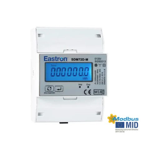 Eastron SDM72D-M-MID v2 Modbus RS485 Digital Power Meter Three Phase Four Wire Din Rail MID Energy Meter
