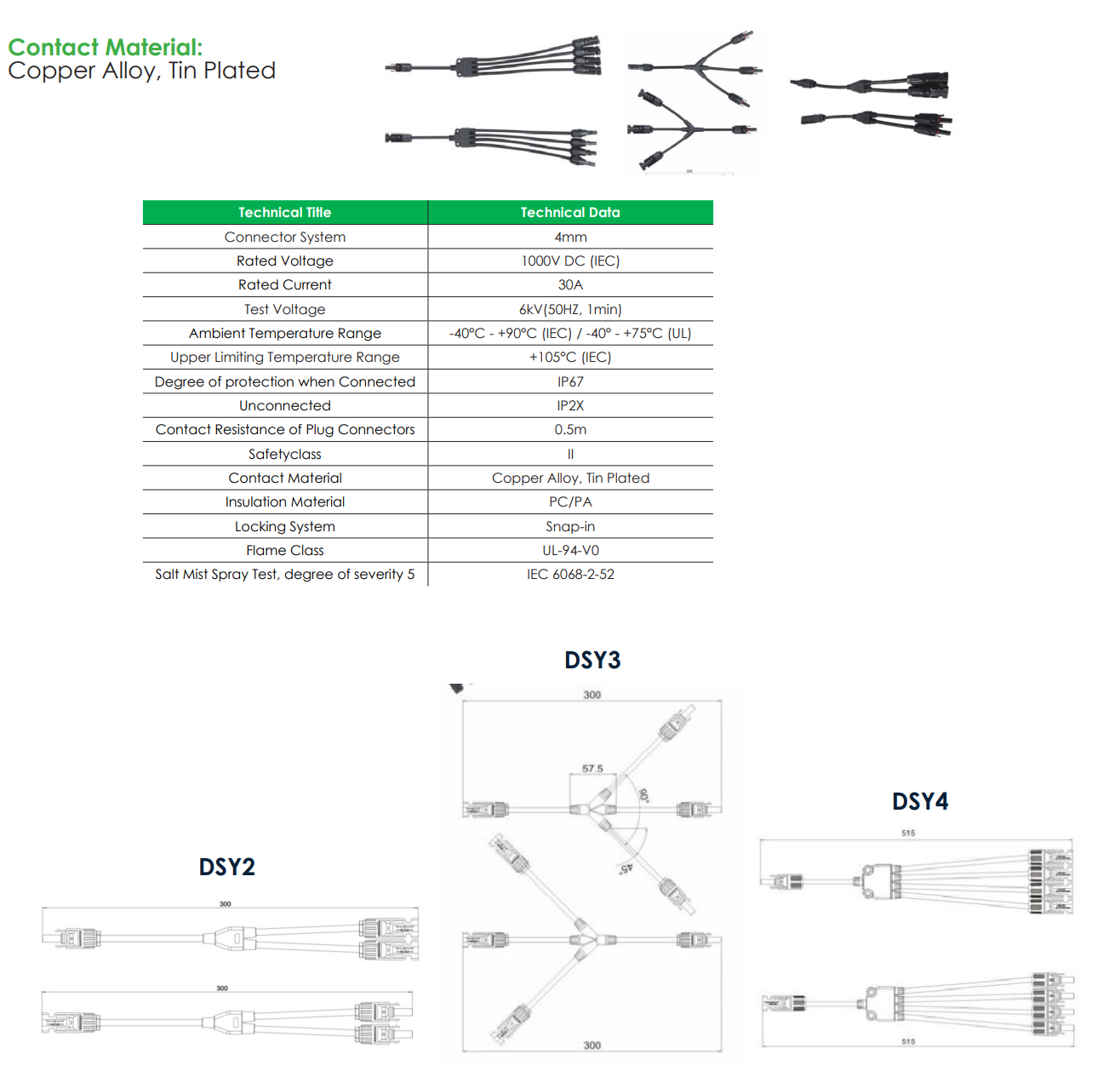 Y4 SOLAR BRANCH CONNECTOR SET