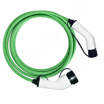 Type 2 EV Charging Cable | 16amp 3.6kW | Green or Black | 5 metres | Single Phase