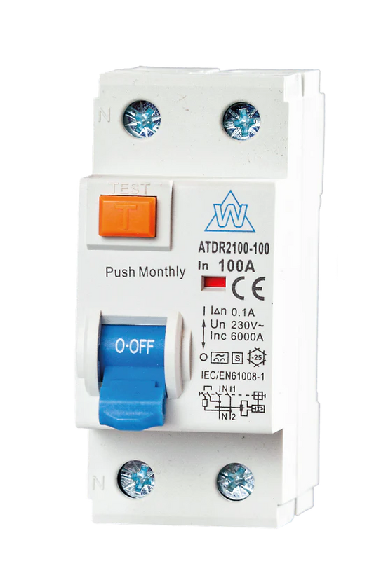 2 pole Type-A 63A/80A 100MA TIME DELAY RCD