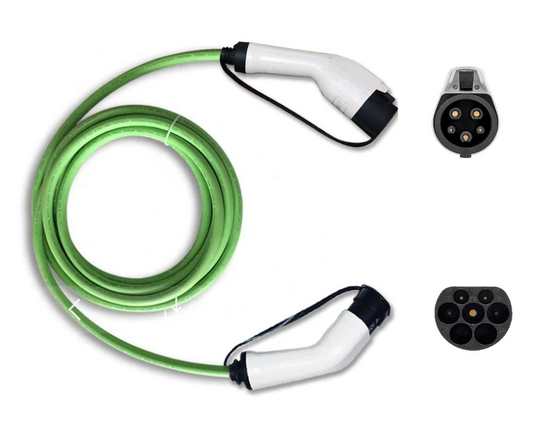 Type 1 EV Charging Cable | 32amp 7.4kW | Green or Black | 3, 5, 7.5 or 10 metres | Single Phase