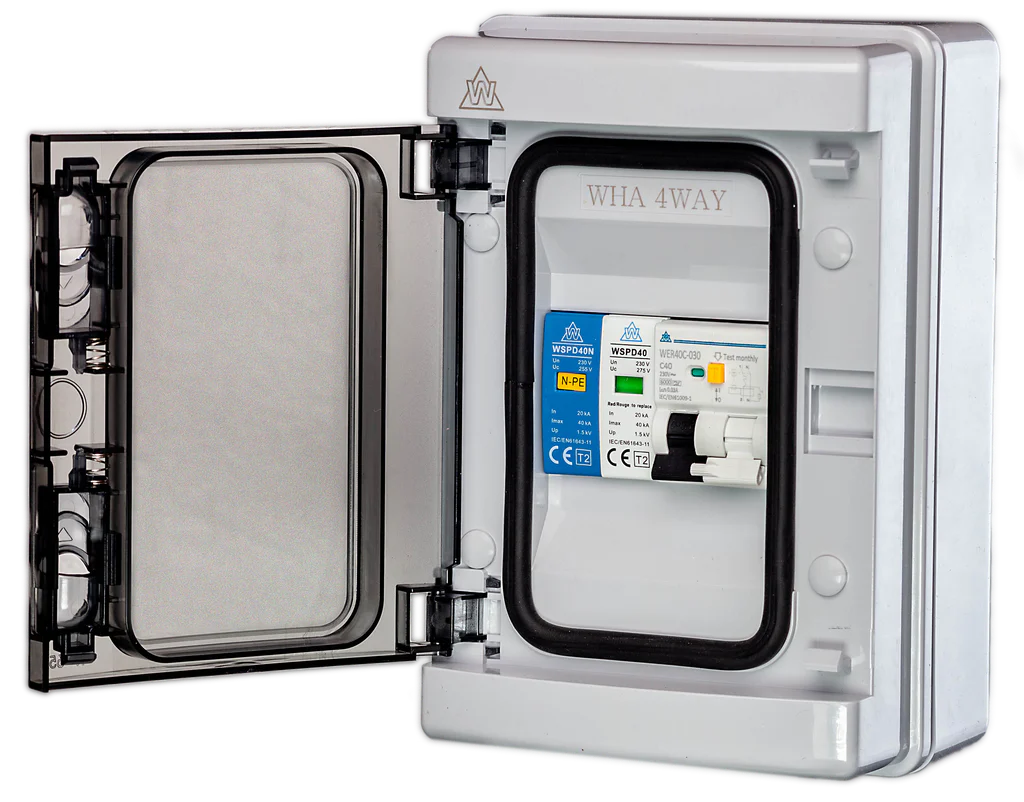 IP65 WEATHERPROOF A TYPE RCBO EV PROTECTION UNIT PLUS SURGE PROTECTION ...