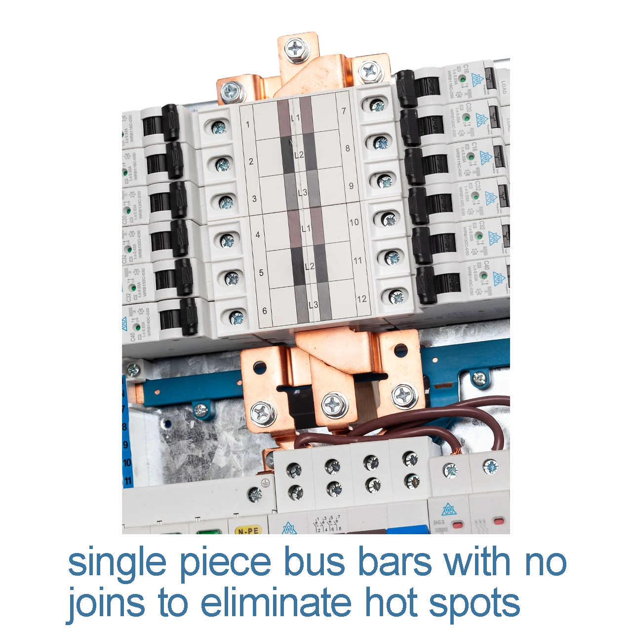 WCED 24 Way TPN Distribution Board c/w 4P 125A Main Switch + 4P SPD + 3P/32A MCB