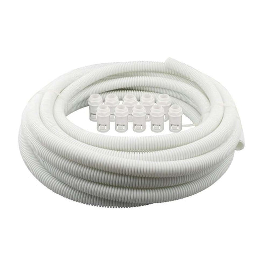 20mm x 10m PVC Contractor Packs of corrugated conduit with 10 glands **WHITE**.