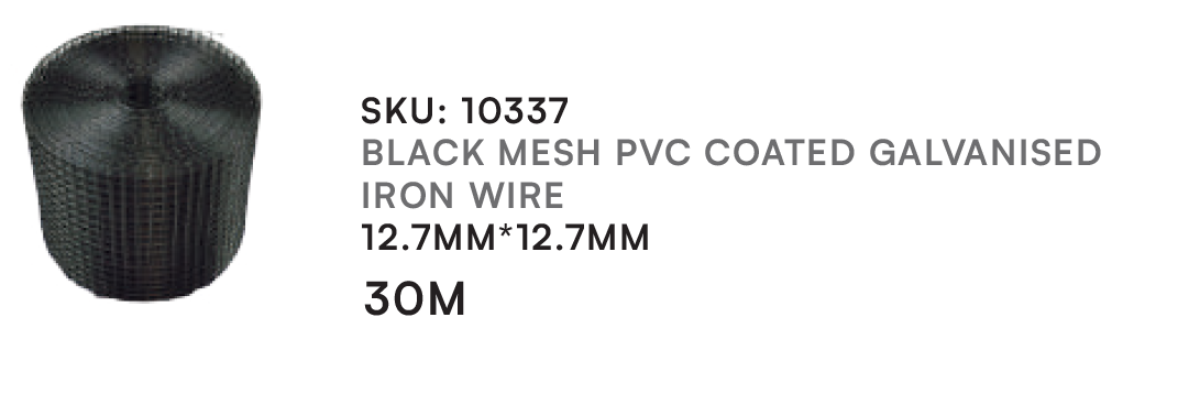 BLACK MESH PVC COATED GALVANISED IRON WIRE