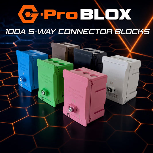 G-Pro Blox 5-Way 100A lockable single pole terminal block