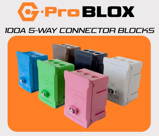 G-Pro Blox 5-Way 100A lockable single pole terminal block