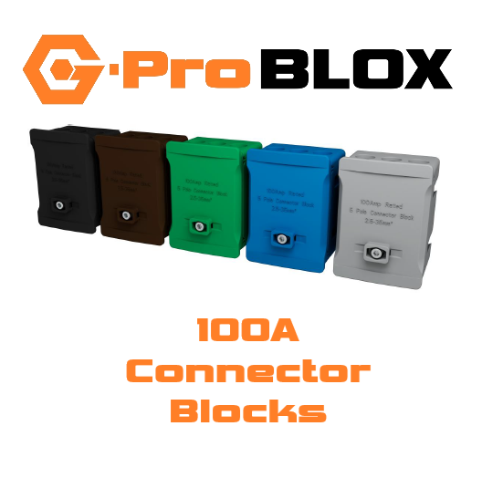 G-Pro Blox 5-Way 100A lockable single pole terminal block