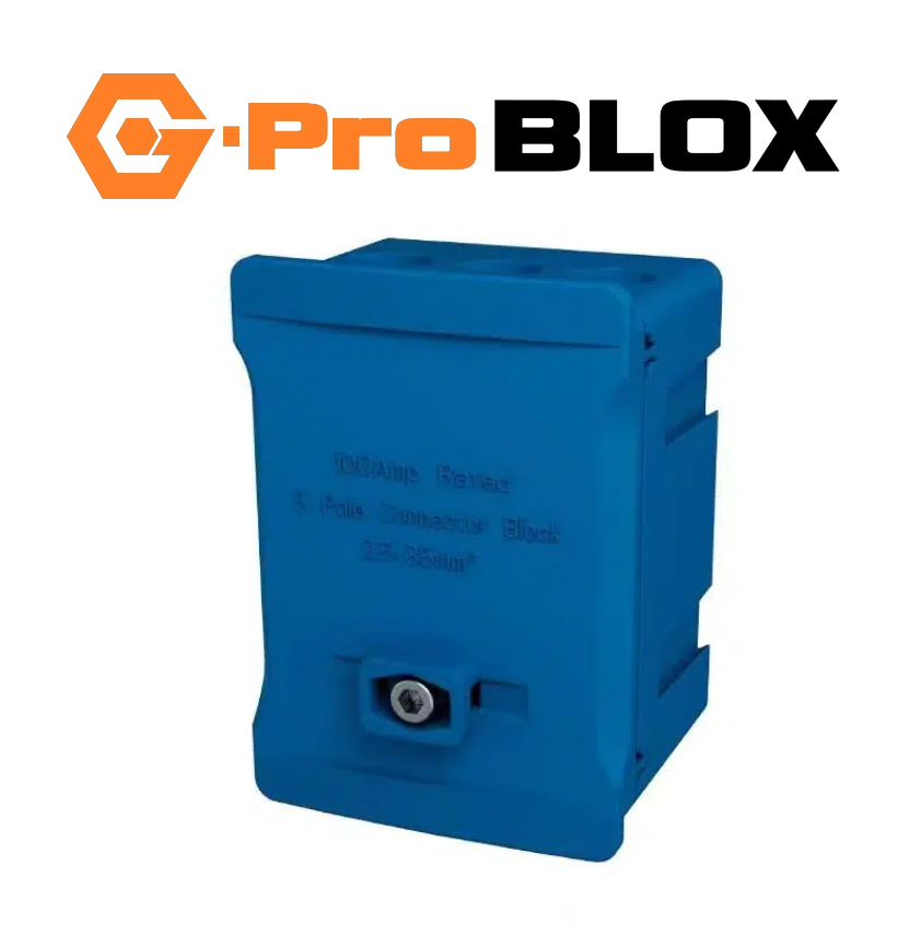 G-Pro Blox 5-Way 100A lockable single pole terminal block