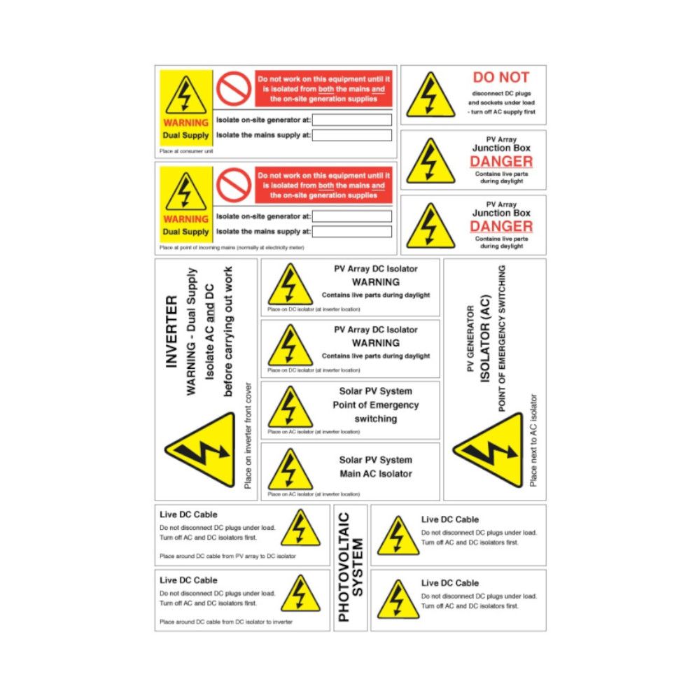 Dc's Warning Sticker Warning Labels-AC and DC – SolarTradeSupply