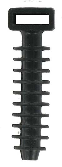 Cable tie wall fixing without use of screws or plugs , Black/Natural - 100 per pack