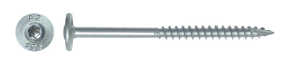 6 x 80 TIMBER ROOF HOOK SCREW A2 S/STEEL TX25 DRIVE (PK 50)